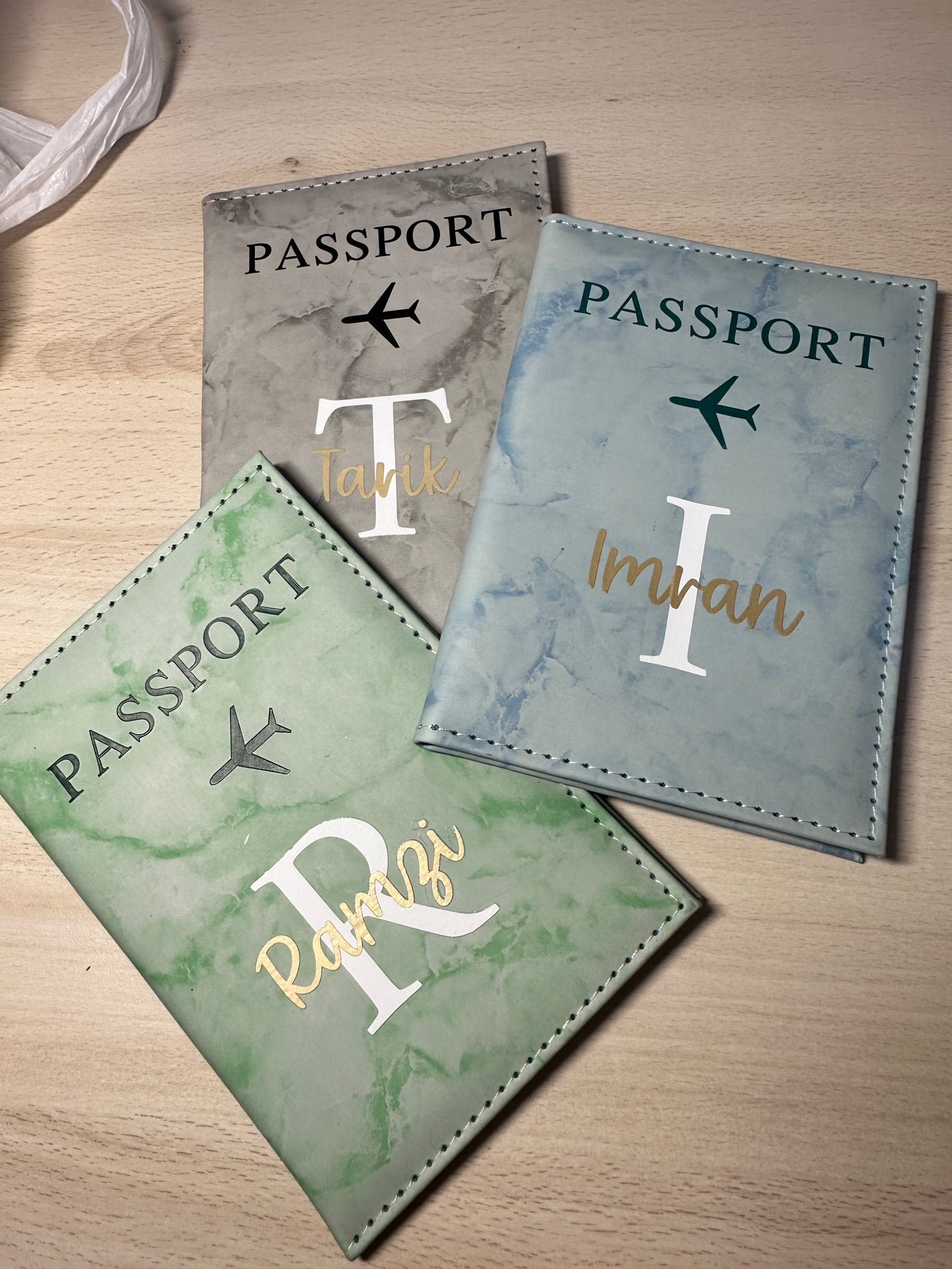 Protège passeport marbré