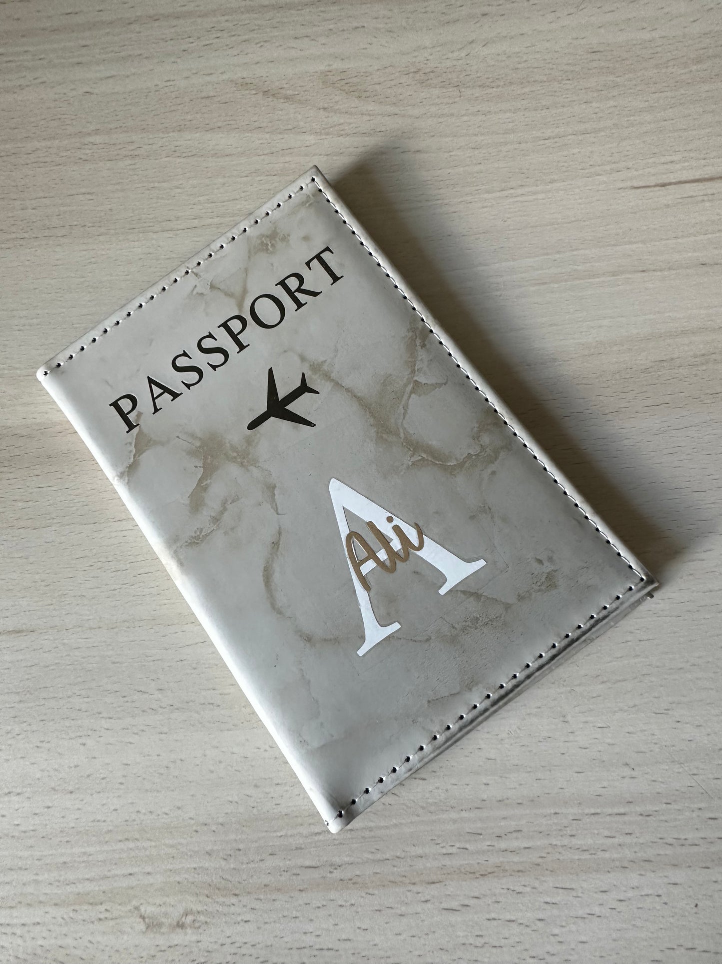 Protège passeport marbré