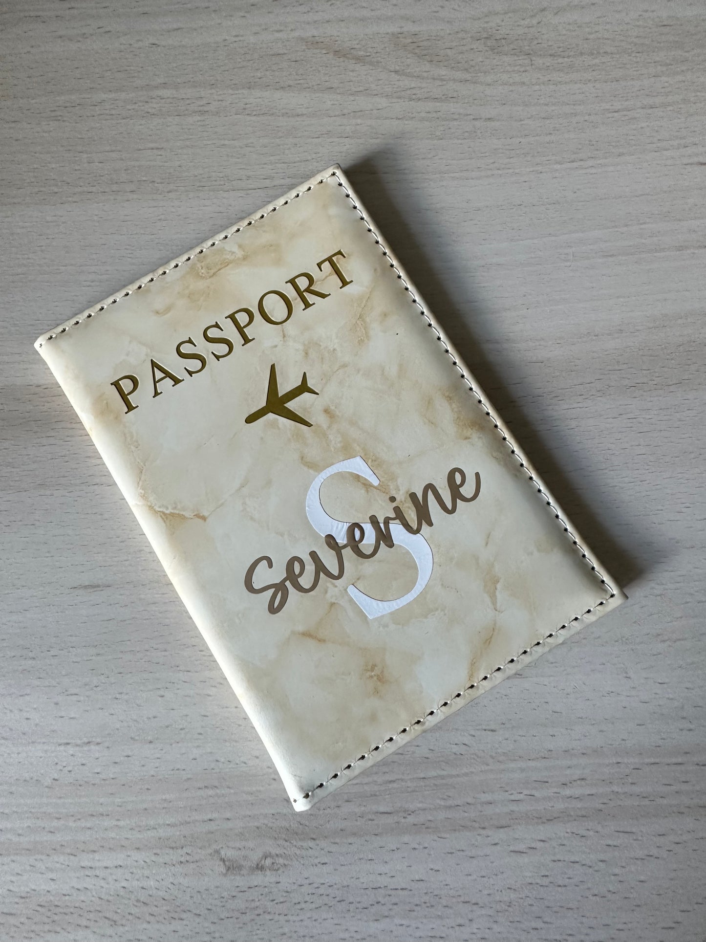 Protège passeport marbré